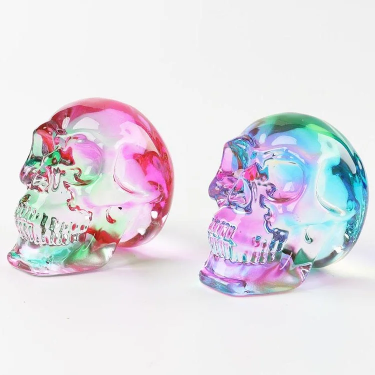 Aura Crystal Rainbow Skull Carving on Discount