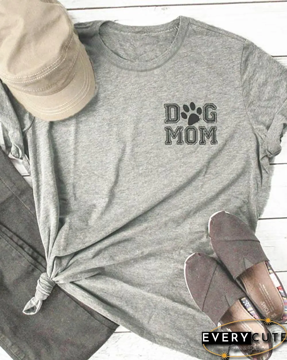Dog Mom Cotton Tee Printed T-Shirt