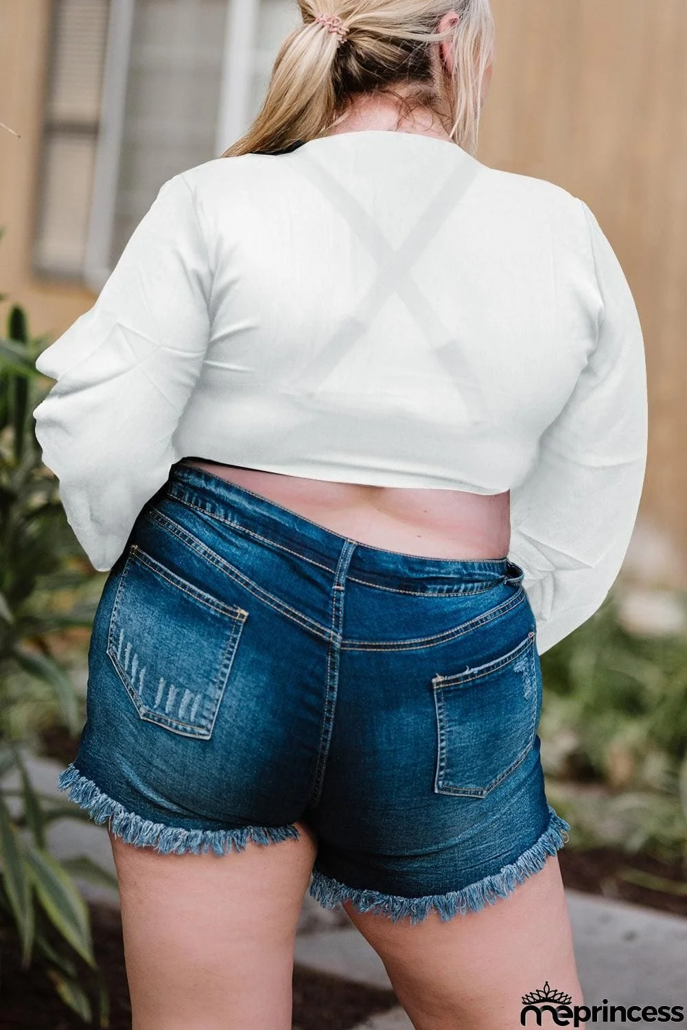 Plus Size Tie Front Crop Top
