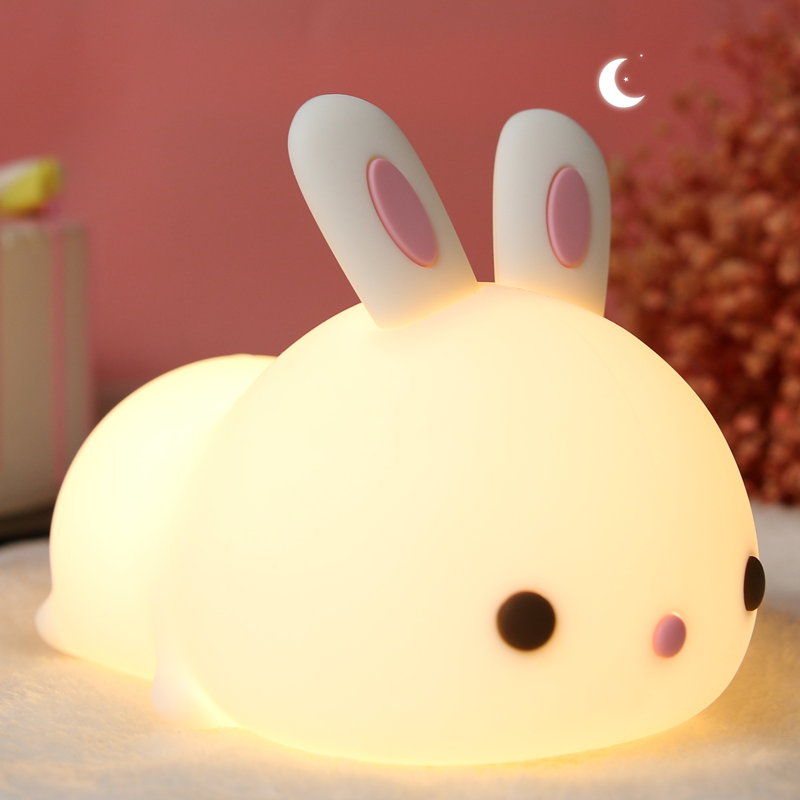 

Silica gel tap lamp Rabbit USB rechargeable small night lamp, 501 Original