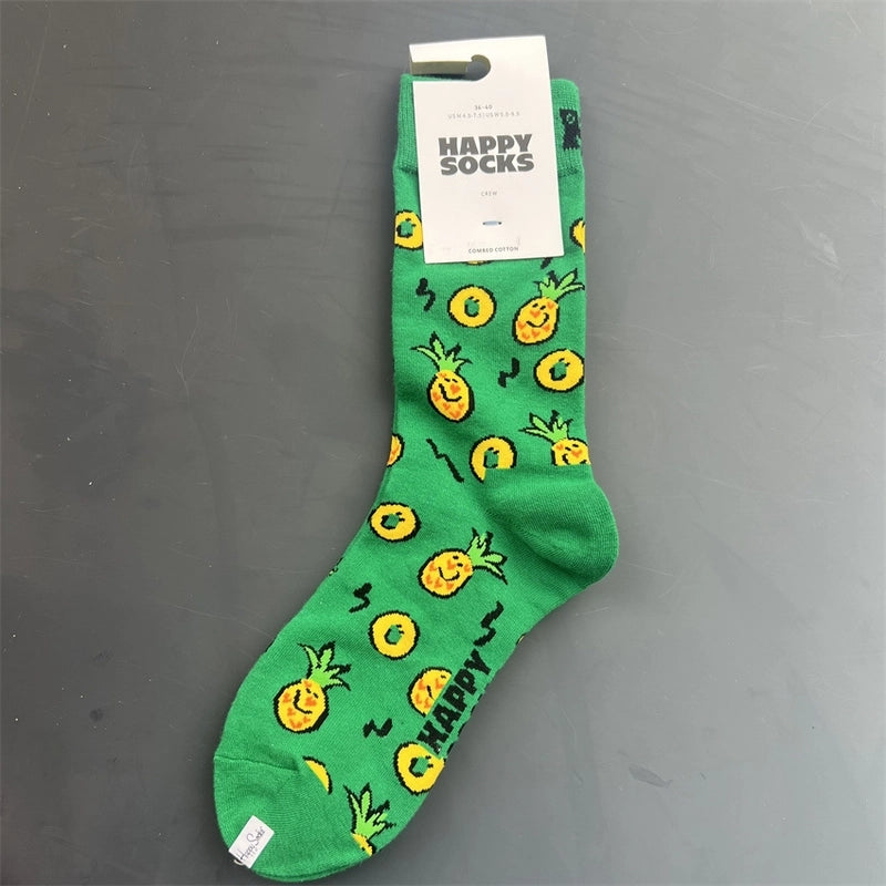 Women’s Vacation Minimalist Polka Dots Cotton Crew Socks A Pair