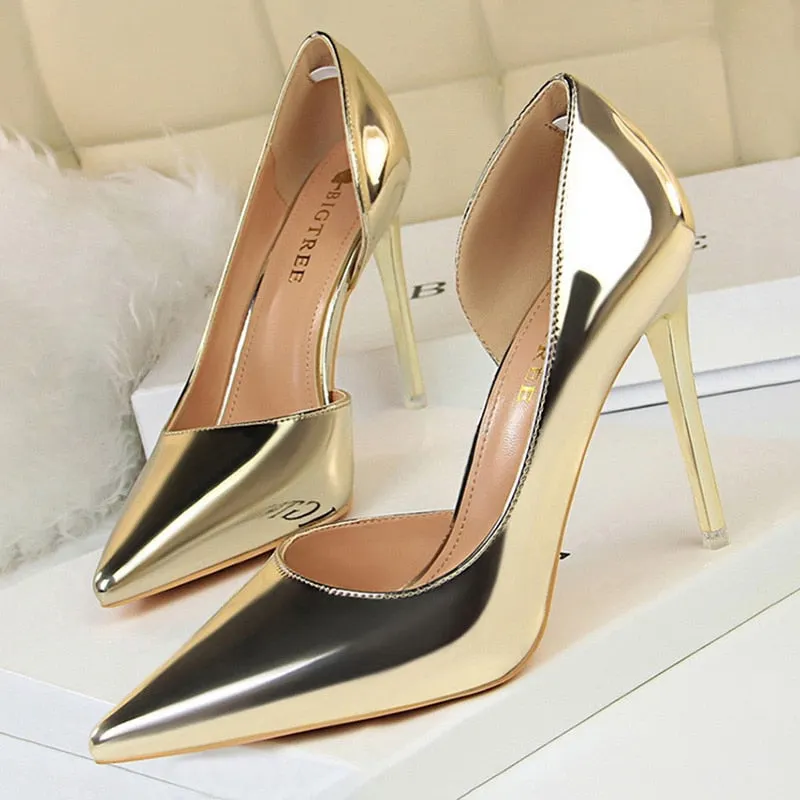 BIGTREE Shoes Sexy Woman Pumps Patent Leather High Heels Plus Size 43 Women Shoes Heels 2020 Stiletto Ladies Shoes Wedding Shoes