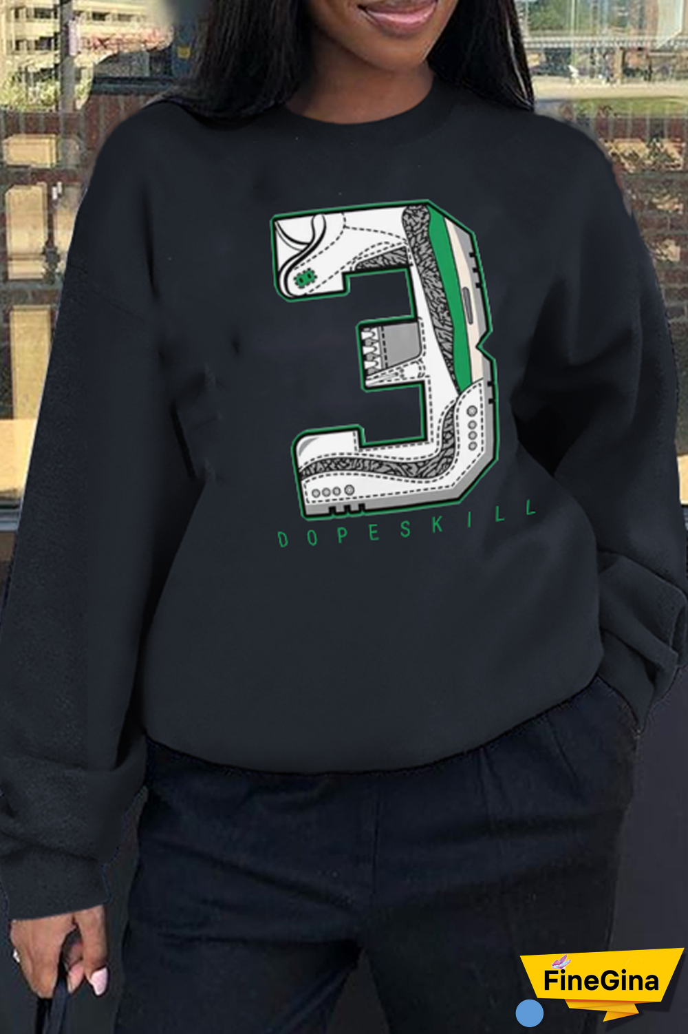 Black Casual Daily Print Patchwork O Neck Tops