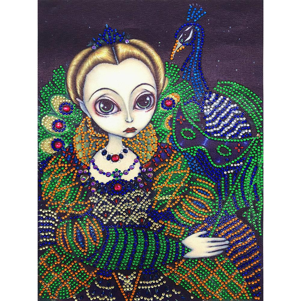 

30*40CM-Girl-Special Shaped Diamond Painting, 501 Original