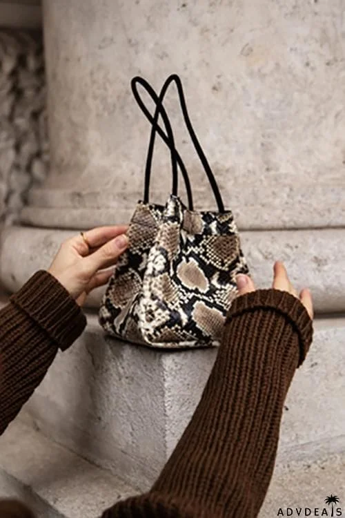 Vintage Snakeskin Bucket Bag