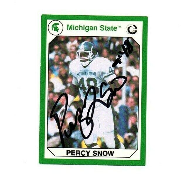 Percy Snow Michigan State Spartans football signed card Butkus Award Chiefs b