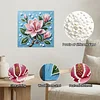 (25x25cm)DIY Pink Magnolia Flower Framed Handmade Pearl Painting Art Craft Kit Living Home Decor