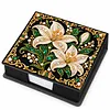 PU 5D Pearl Diamond Painting Kit Note Box DIY Diamond Art Notepad Box with 160 Sheets of Paper (Lily Flower)