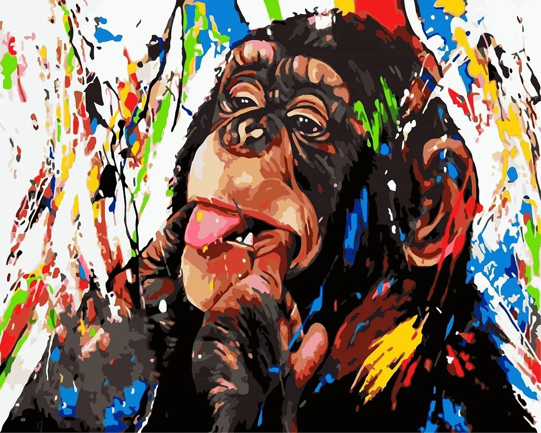 Animal Monkey Paint By Numbers Kits UK For Adult HQD1376