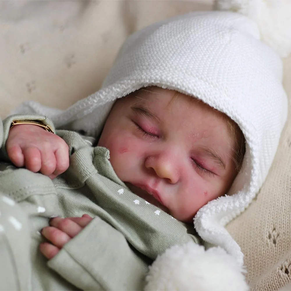 12'' Realistic Reborn Sweet Sleeping Baby Boy Zenobia Lifelike Baby Doll with Rooted Hair