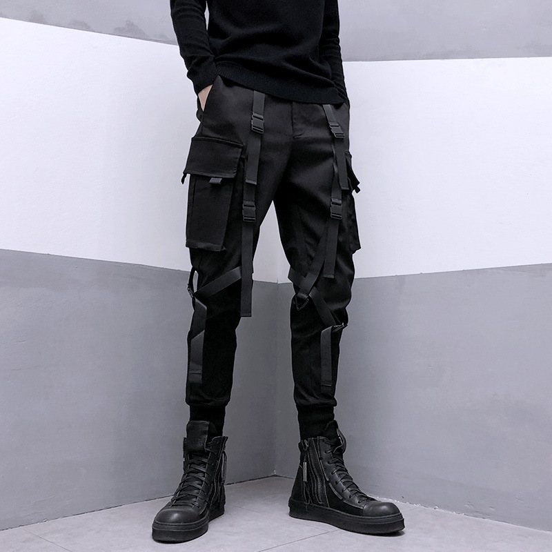 Tactical Multi-pocket Streamer Paratrooper Overalls Street Fashion Brand Harem Pants / [blueesa] /