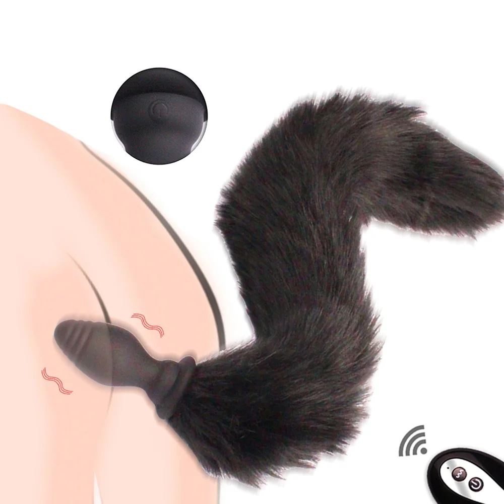 Wireless Remote Control Anal Plug Fox Tail Sex Toys For Adult - Rose Toy