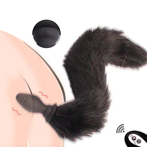 Wireless Remote Control Anal Plug Fox Tail Sex Toys For Adult