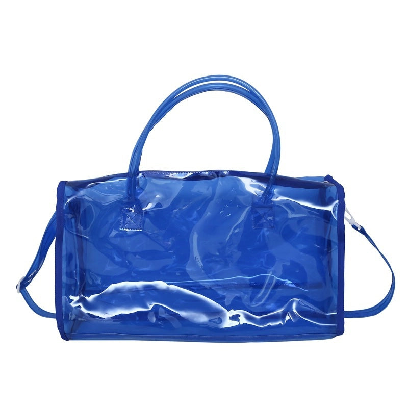Unisex PVC Solid Color Basic Square Zipper Travel Bag