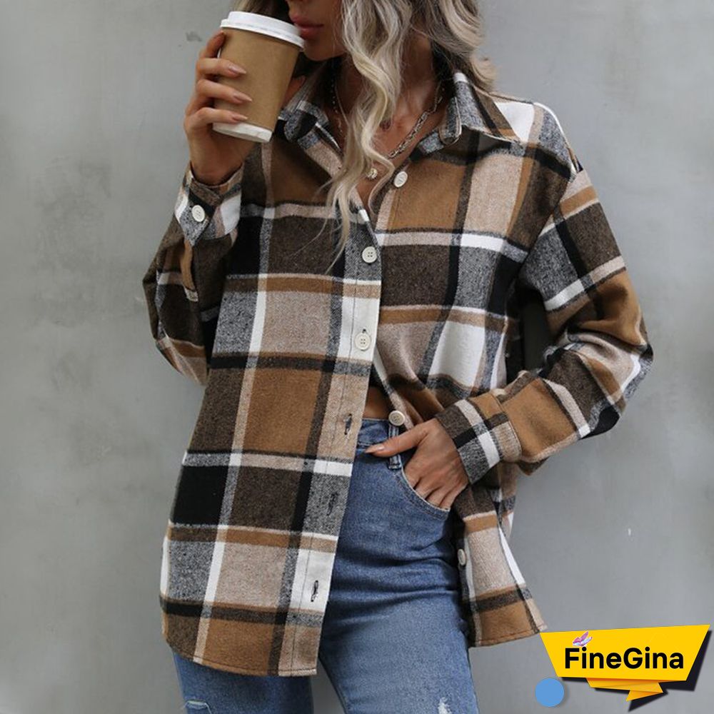 Retro Long Sleeve Print Shirt