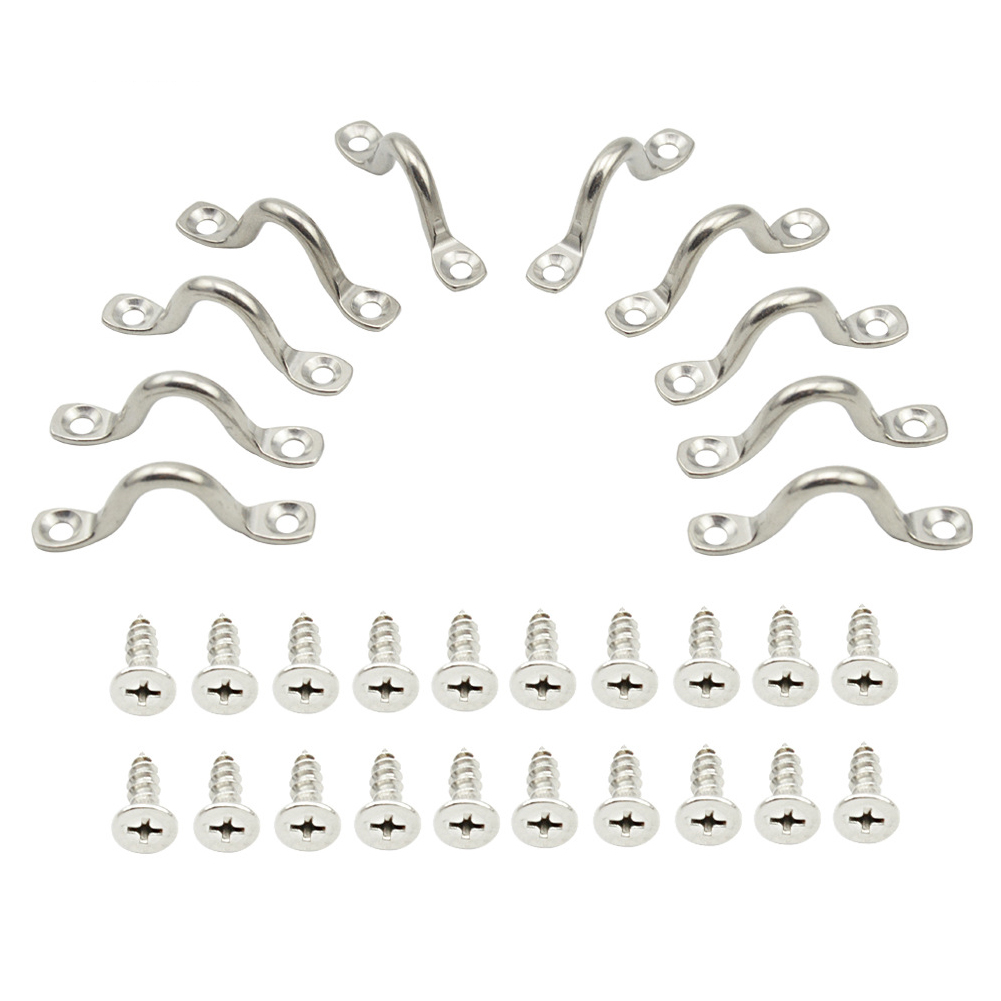 

10pcs Stainless Steel Kayak Canoe Boat Pull Handle Buckles with Screws, 501 Original