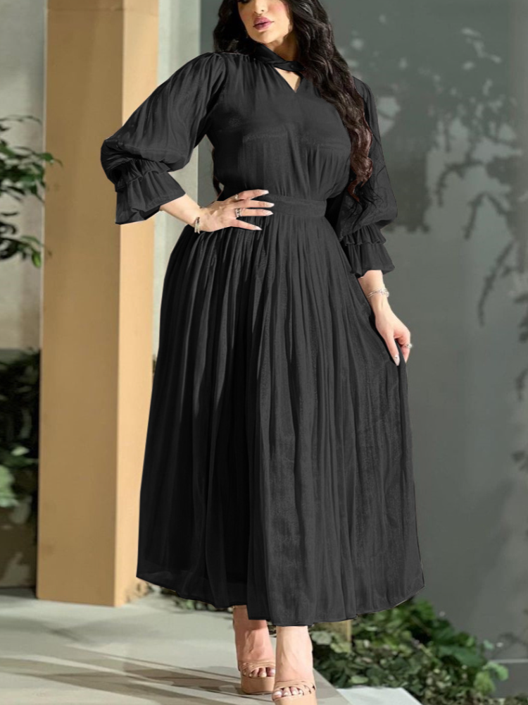 Fashion Solid Color Elegant Evening Dress | Oxredo Shop Ramadan Sale
