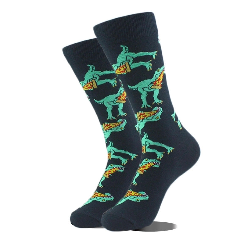 Unisex Cute Printing Animal Color Block Cotton Ankle Socks A Pair