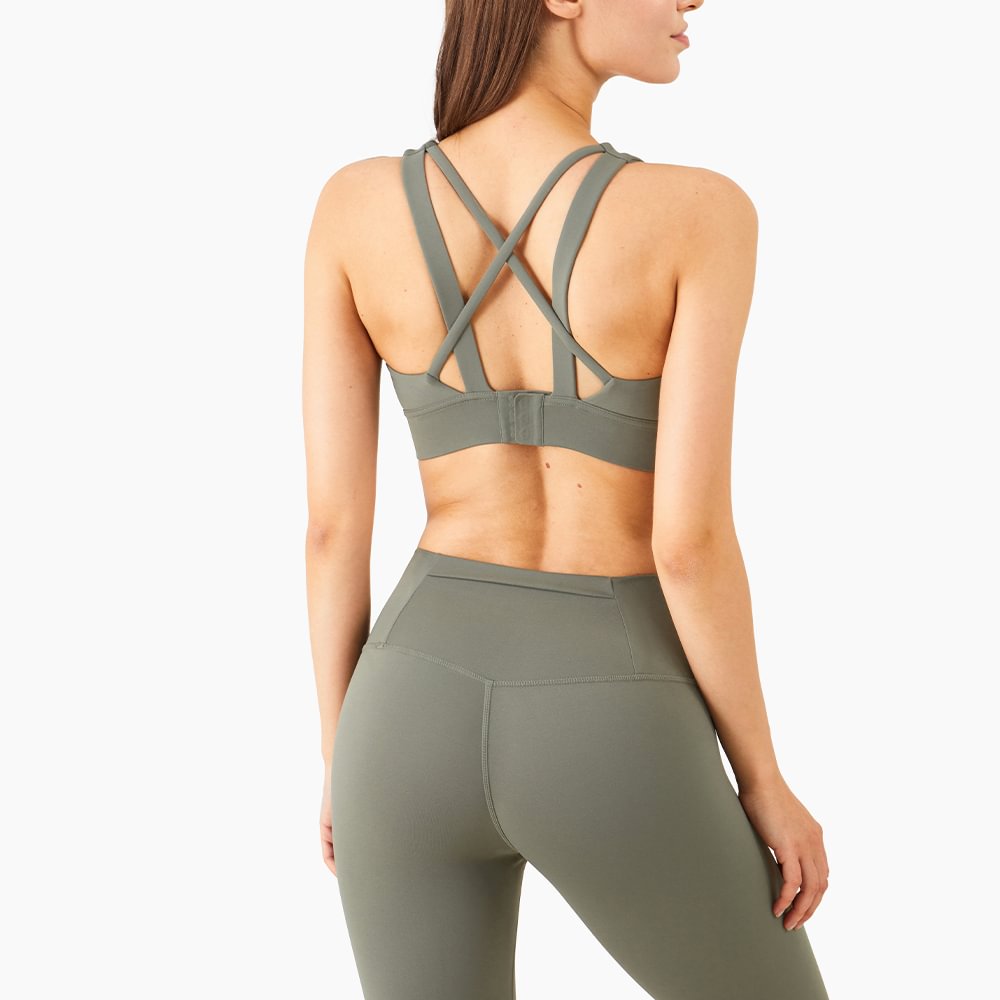 women's cross back sports bra
