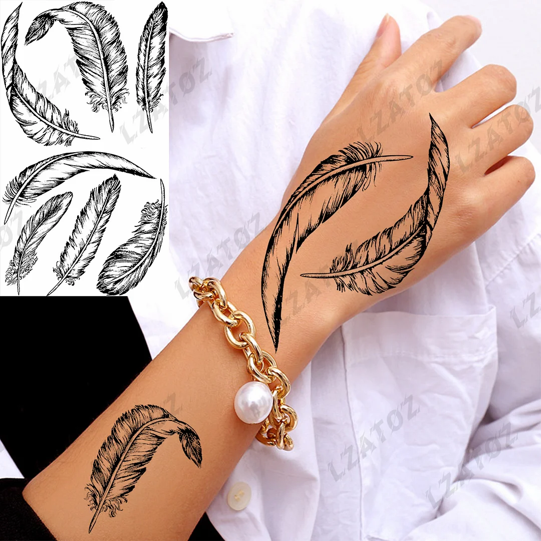Sdrawing Eye Flower Temporary Tattoos For Woman Adults Rose Butterfly Tiny Fake Tattoo Sticker 3D Finger Waterproof Tatoos
