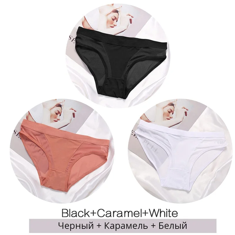 FINETOO Women Low Waist Panties Transparent Mesh Underpants M-2XL Ladies Briefs Female Underwear Fashion Girl Panty Lingerie New