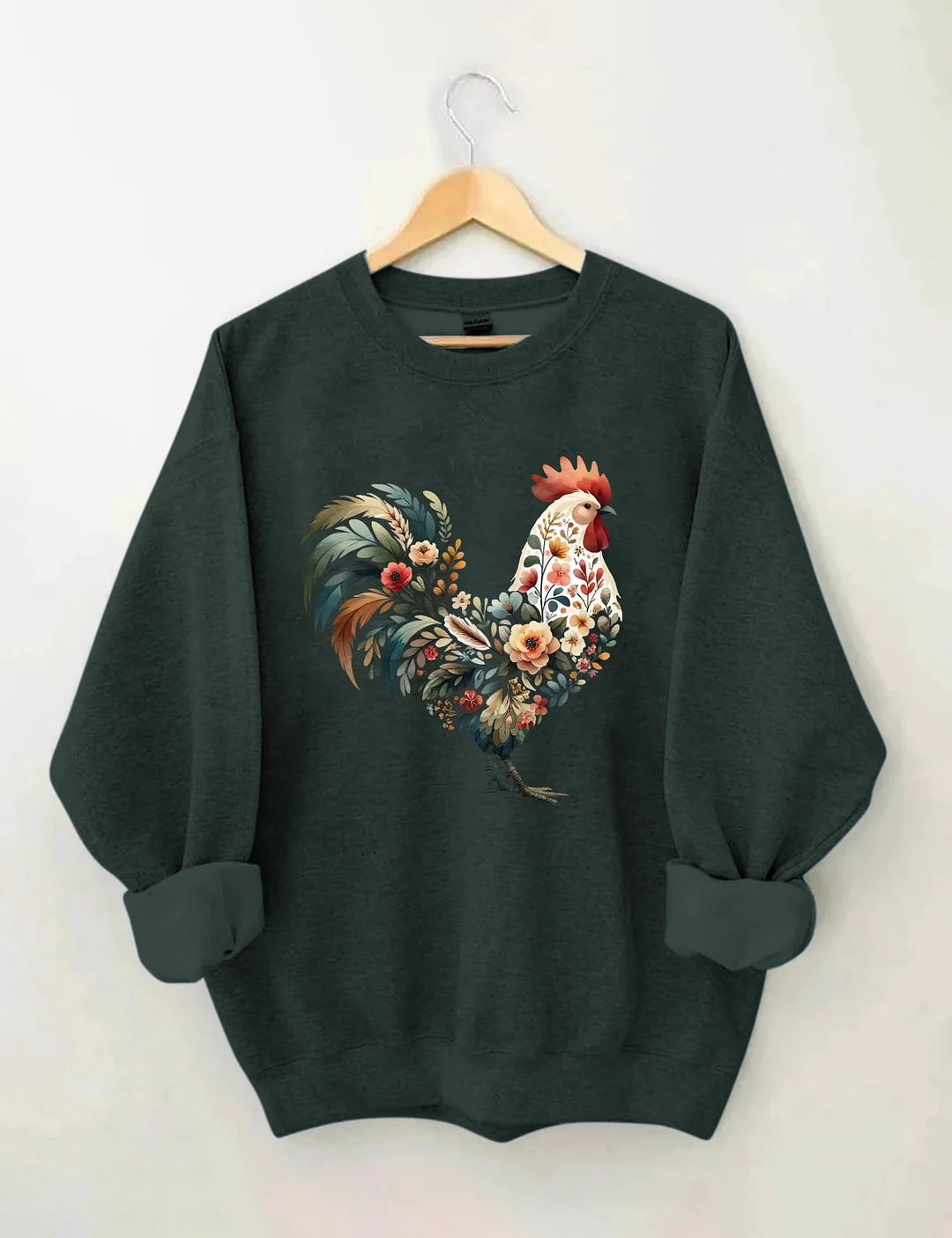 Floral Rooster Sweatshirt