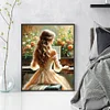 Piano Girl - 14CT Stamped Cross Stitch - 45*55cm - Character