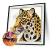 Papier quilling l&eacute;opard-sp&eacute;cial forme diamant peinture-30*30cm