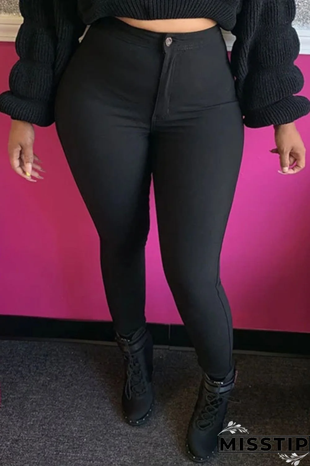 Black Fashion Sexy Skinny Denim Trousers