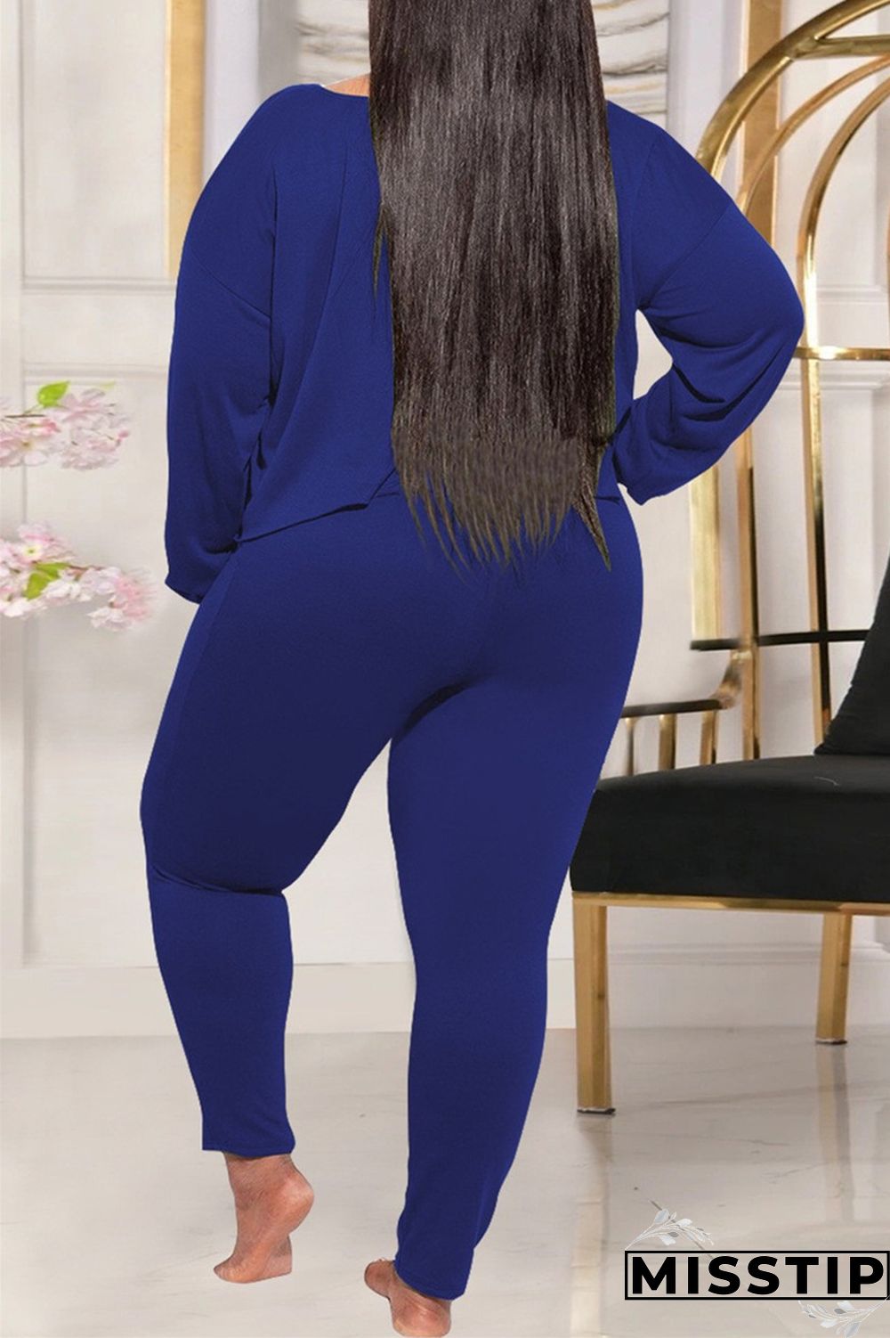 Grey Casual Solid Patchwork O Neck Plus Size Two Pieces