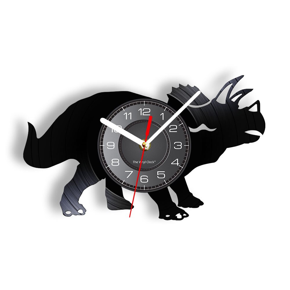 

Rhinoceros Silhouette Laser Cut Re - Vinyl Record Wall Clock - Without LED, 501 Original