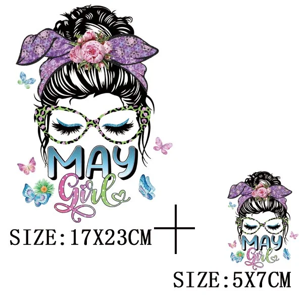 Fashion Girl Glitter Thermal Sticker DIY Washable Iron On Transfer For Clothing Beautiful Lady Patches On Clothes Applique Decor