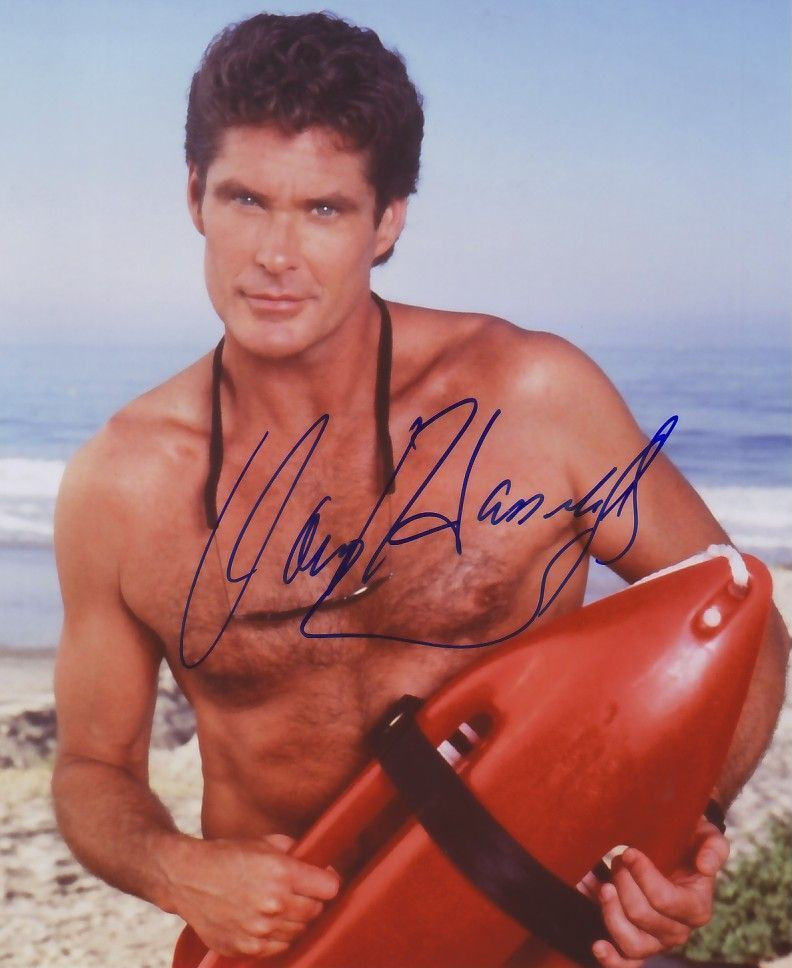 DAVID HASSELHOFF - BAYWATCH AUTOGRAPH SIGNED PP Photo Poster painting POSTER