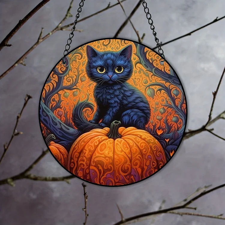 Black Cat - Suncatcher Hanging Ornament WH012