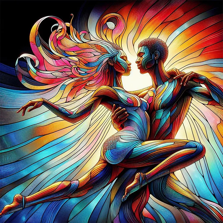 Dark Glass Embracing Man And Woman 30*30CM (Canvas) Full Round Drill Diamond Painting gbfke