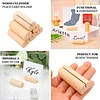 10 Pack | 2" Natural Farmhouse Cylindrical Wooden Place Card Holders, Rustic Table Number Stands