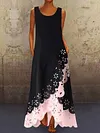Women's A-Line Dress Maxi long Dress - Sleeveless Floral Hole Summer U Neck Plus Size Hot Casual vacation dresses  White Purple Blushing Pink Gold Light Blue S M L XL XXL 3XL 4XL 5XL