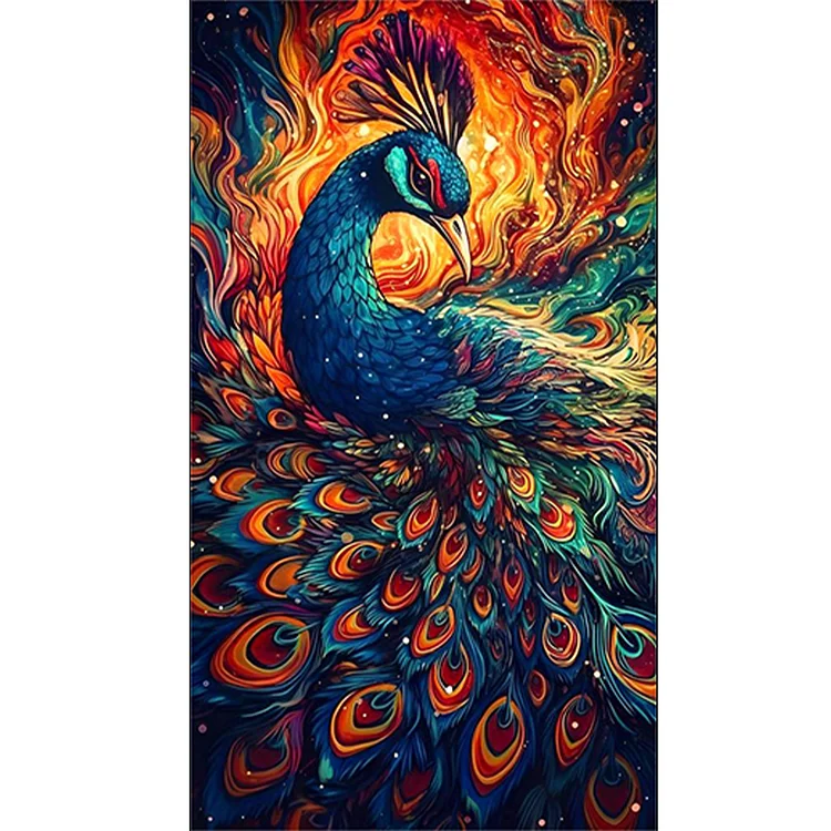 Color Peacock 40*70CM(Canvas) Full Round Drill Diamond Painting gbfke