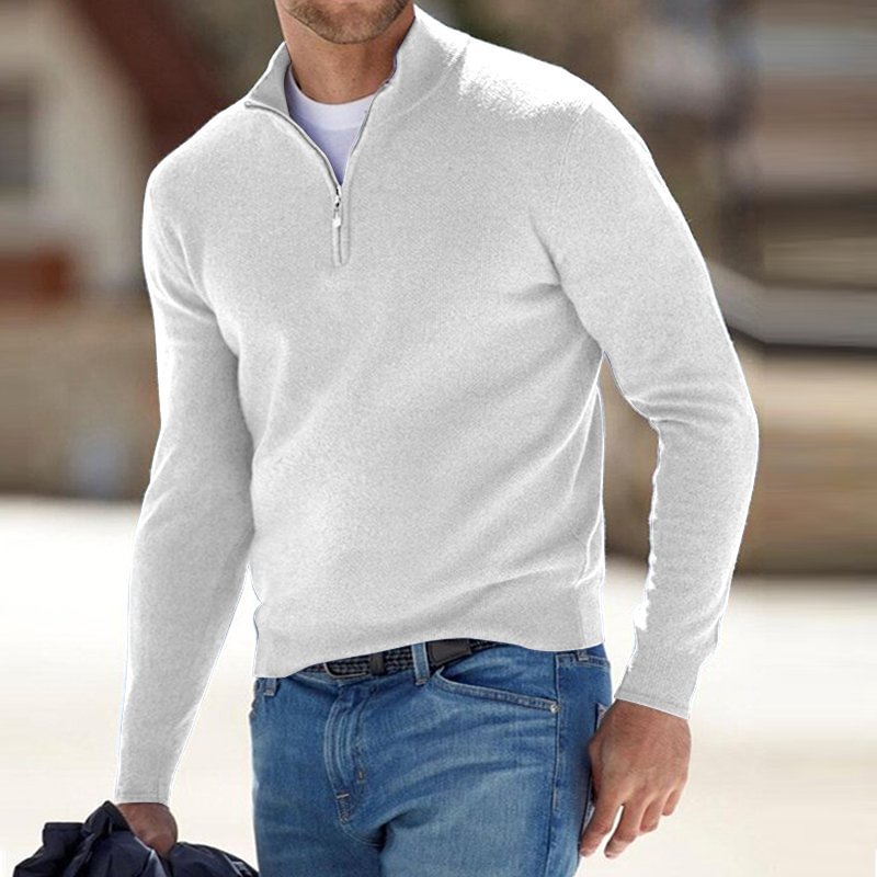 Men’s Cashmere Zipper Basic Sweater