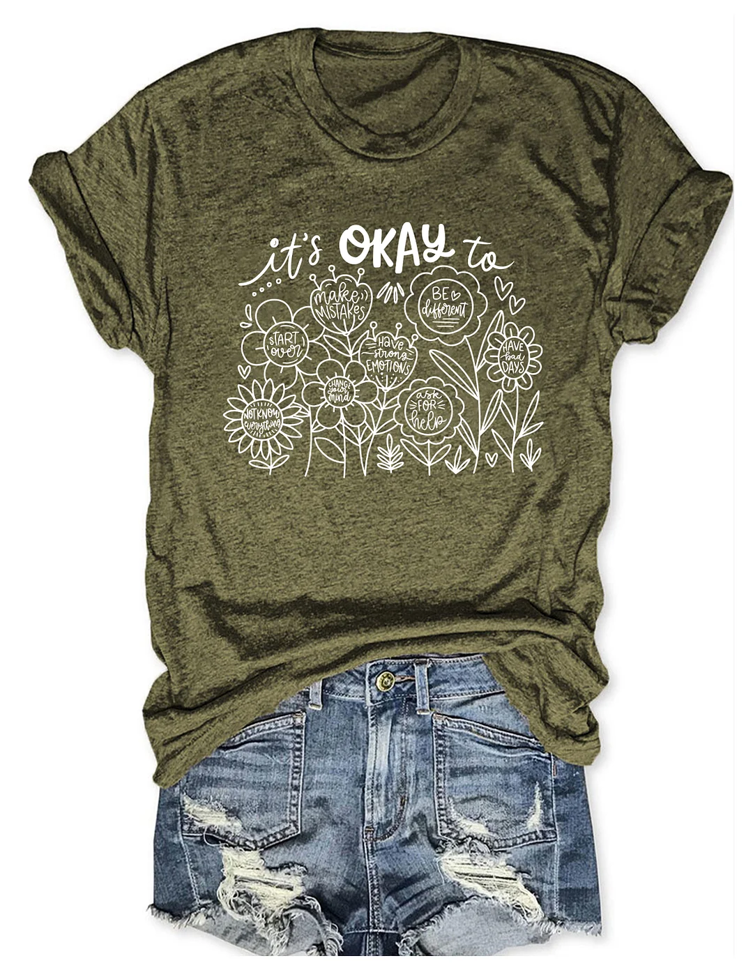 It's Okay To Boho Floral T-shirt