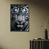 (Grande Taille) Tigre blanc avec des yeux bleus-partiel ab rond diamant peinture-40 * 60cm