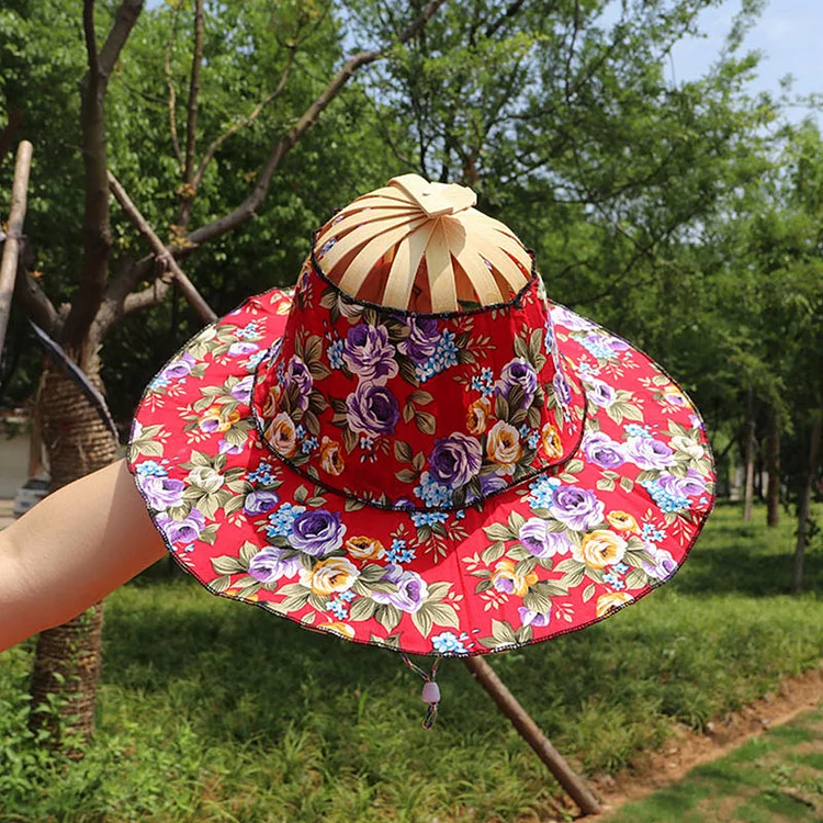 Bamboo Foldable Hand Fan Sun Hat | 168DEAL