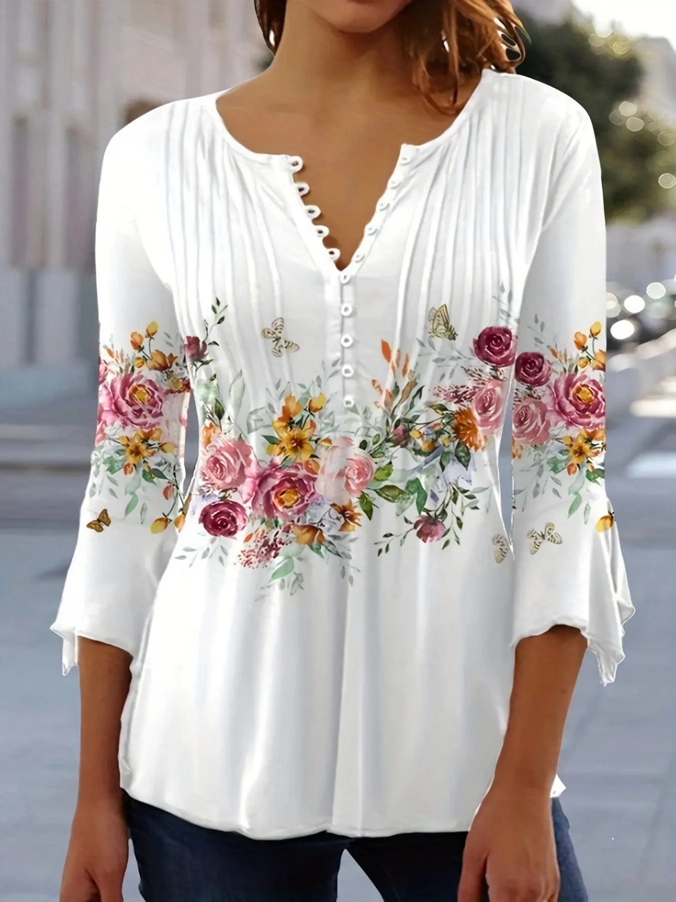 Plus Size White Floral Mini Dress