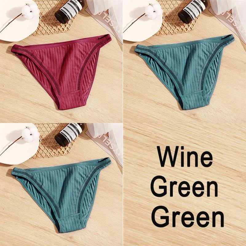 3PCS Sexy Lace Panties Women Underwear Cotton Briefs Female Underpants Solid Color Pantys Hollow Mesh Low Waist Panties Lingerie