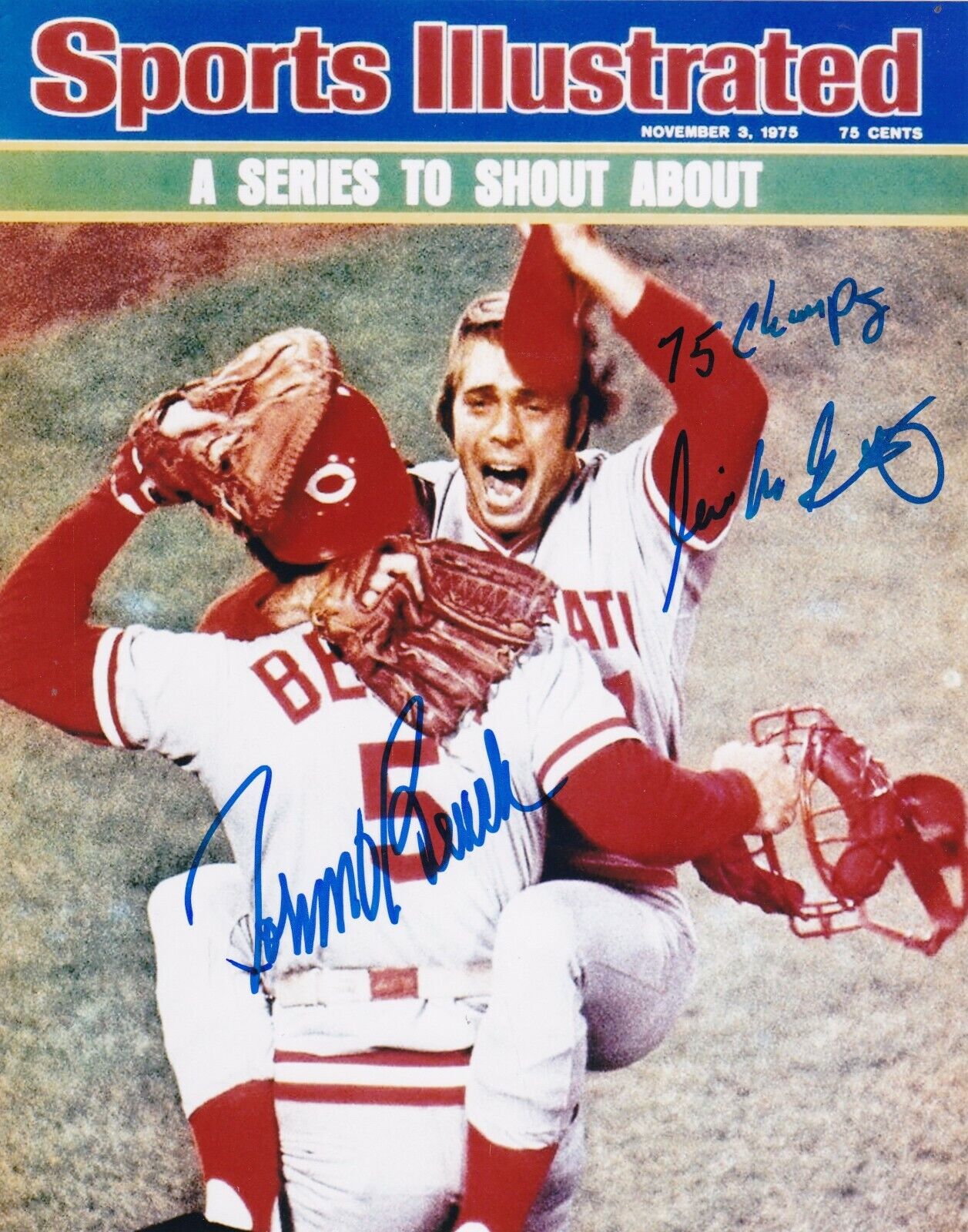 JOHNNY BENCH / WILL MCENANEY CINCINNATI REDS SPORTS ILLUSTRATED SIGNED 8x10