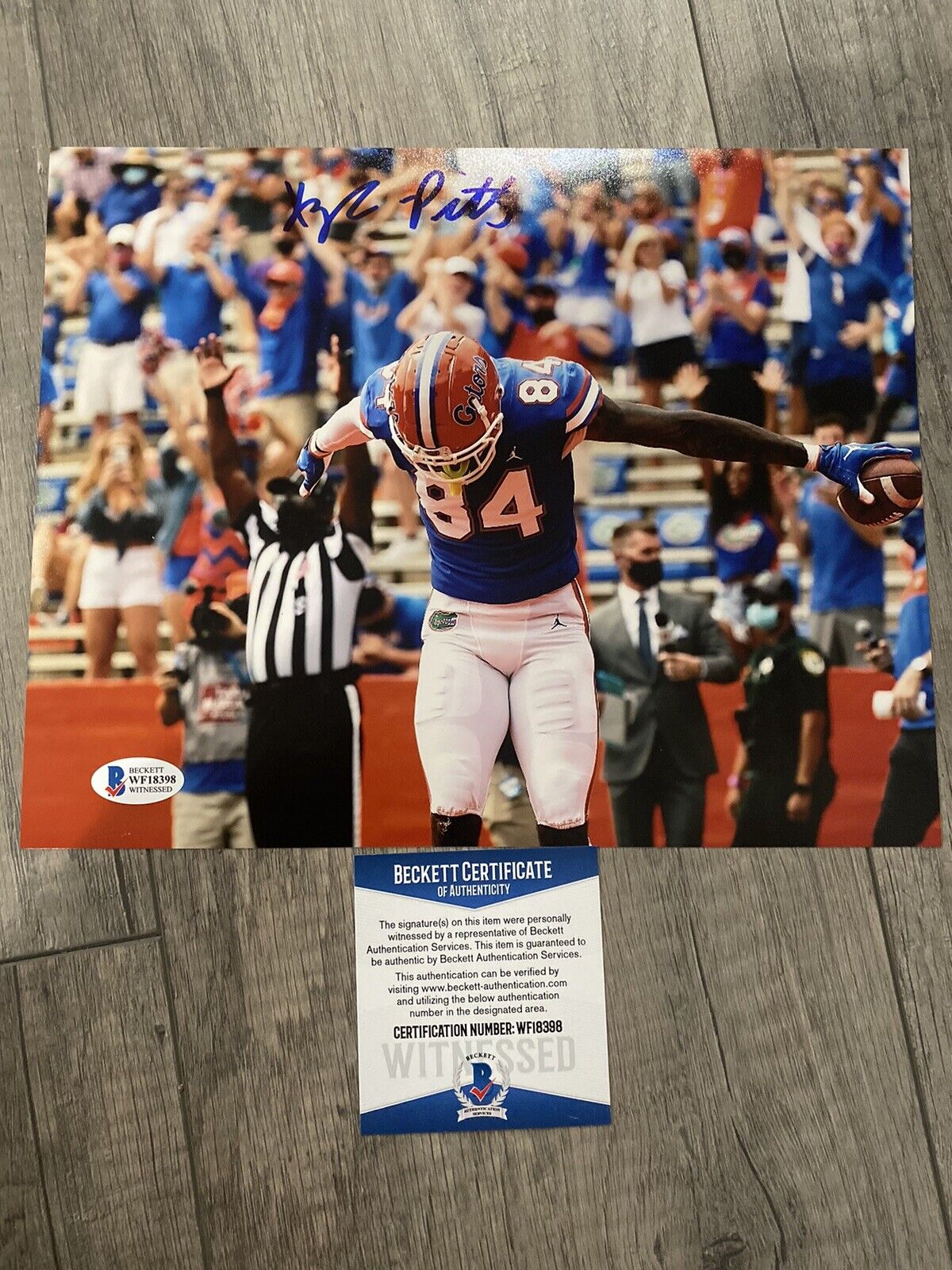 KYLE PITTS FLORIDA GATORS SIGNED 8x10 Photo Poster painting Beckett WITNESS NFL Draft