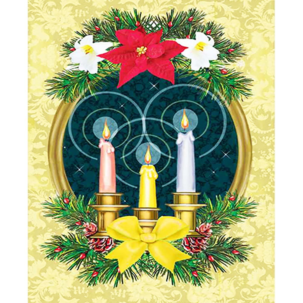 

Christmas Candles - Round Drill Diamond Painting - 30*40CM, 501 Original