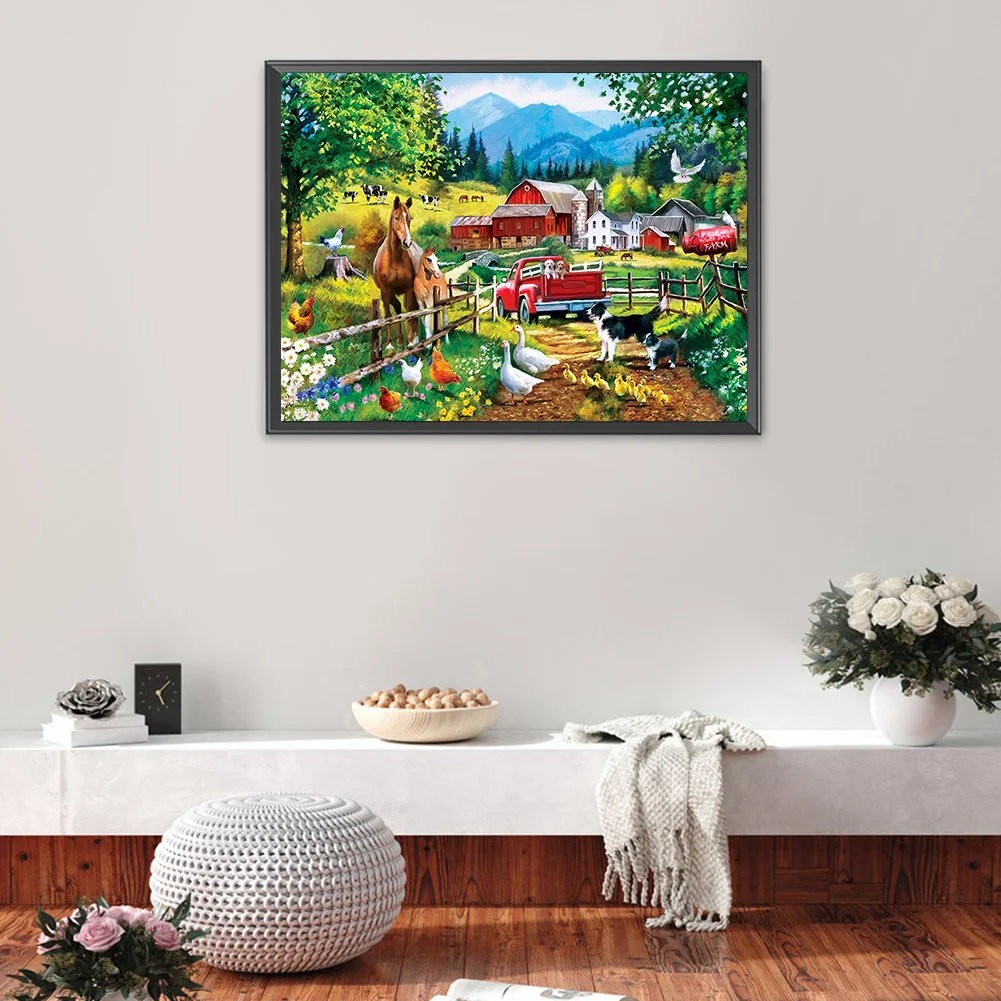 Diamond Painting - Full Round Drill - Truck Farm(40*30cm)