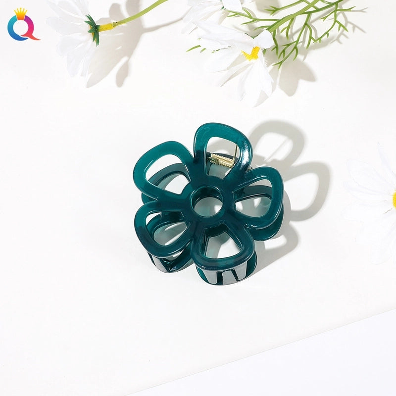 Fashion Flower Plastic Metal Stoving Varnish Hollow Out Hair Claws 1 Piece