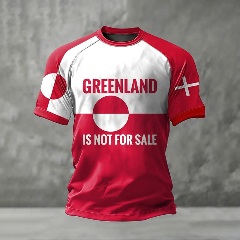Men's Retro Greenland Not For Sale Print Raglan Sleeve T-shirt artswardrobe